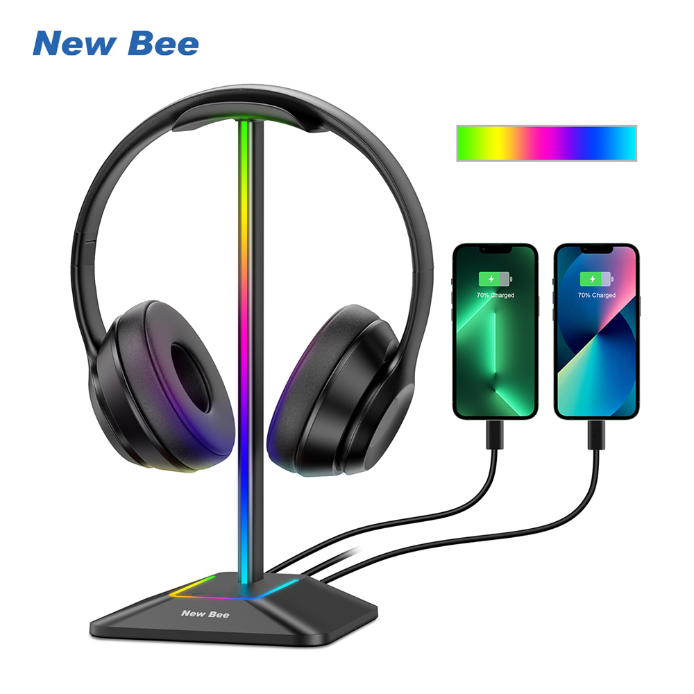 Gaming Setup Desk - Bee Z8 RGB headphone pemegang berdiri