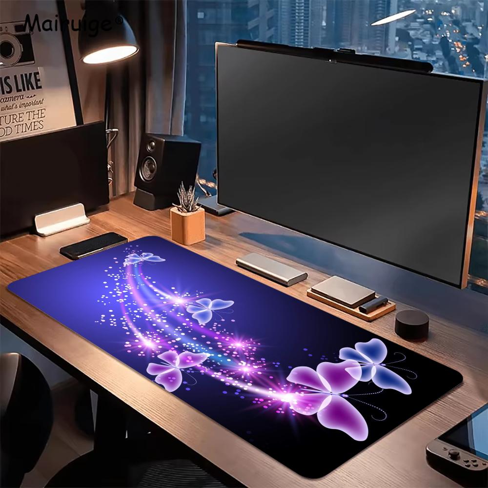 Desk Setup Artist - Alas Mouse Kupu-Kupu Artistik Warna Ungu