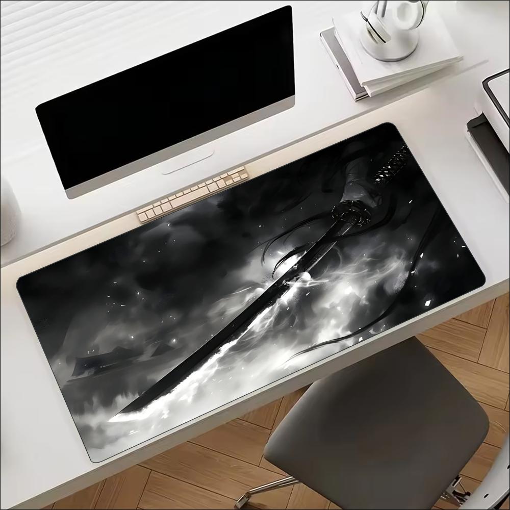 Desk Setup For Work - Alas Meja dengan Cetakan Pedang Katana