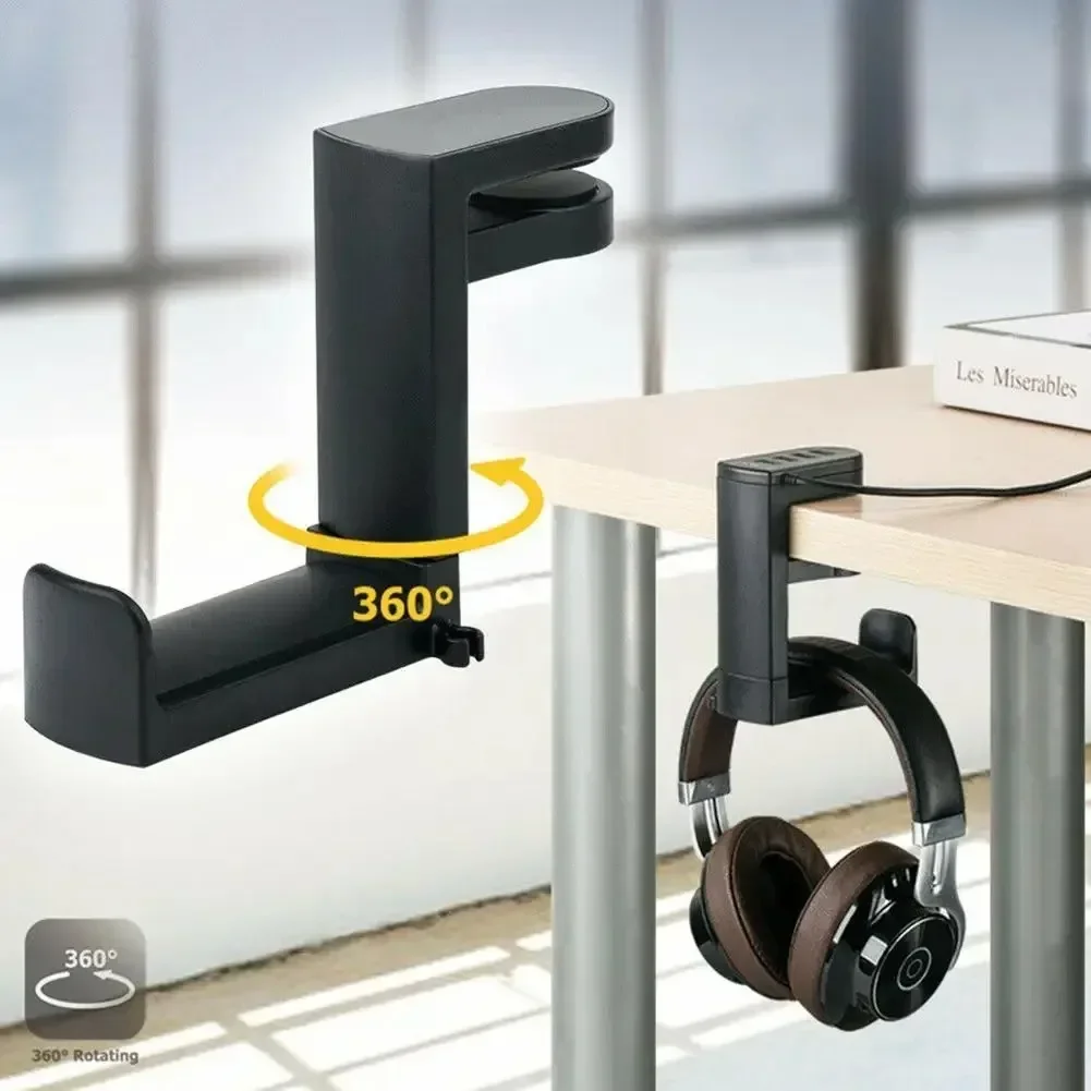Gaming Setup Desk - Penyangga Headset Gaming Tanpa Lubang, Klip