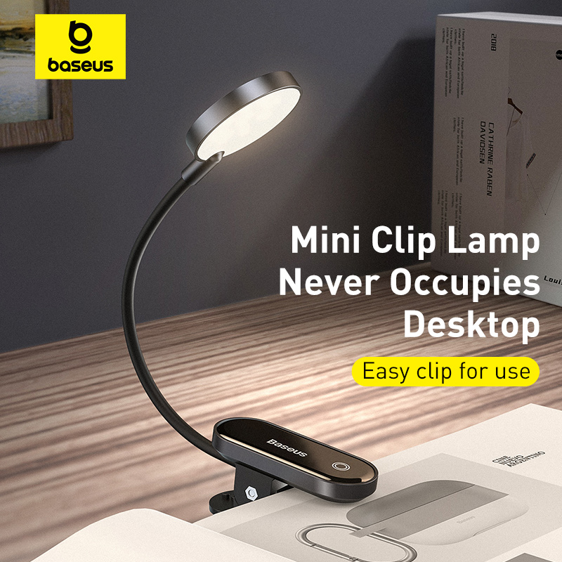 Desk Setup Notebook - Baseus Lampu Meja Portabel LED Klip