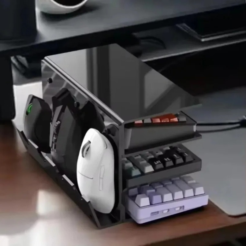 Gaming Setup Desk - Rak Akrilik Bening 3 Tingkat untuk