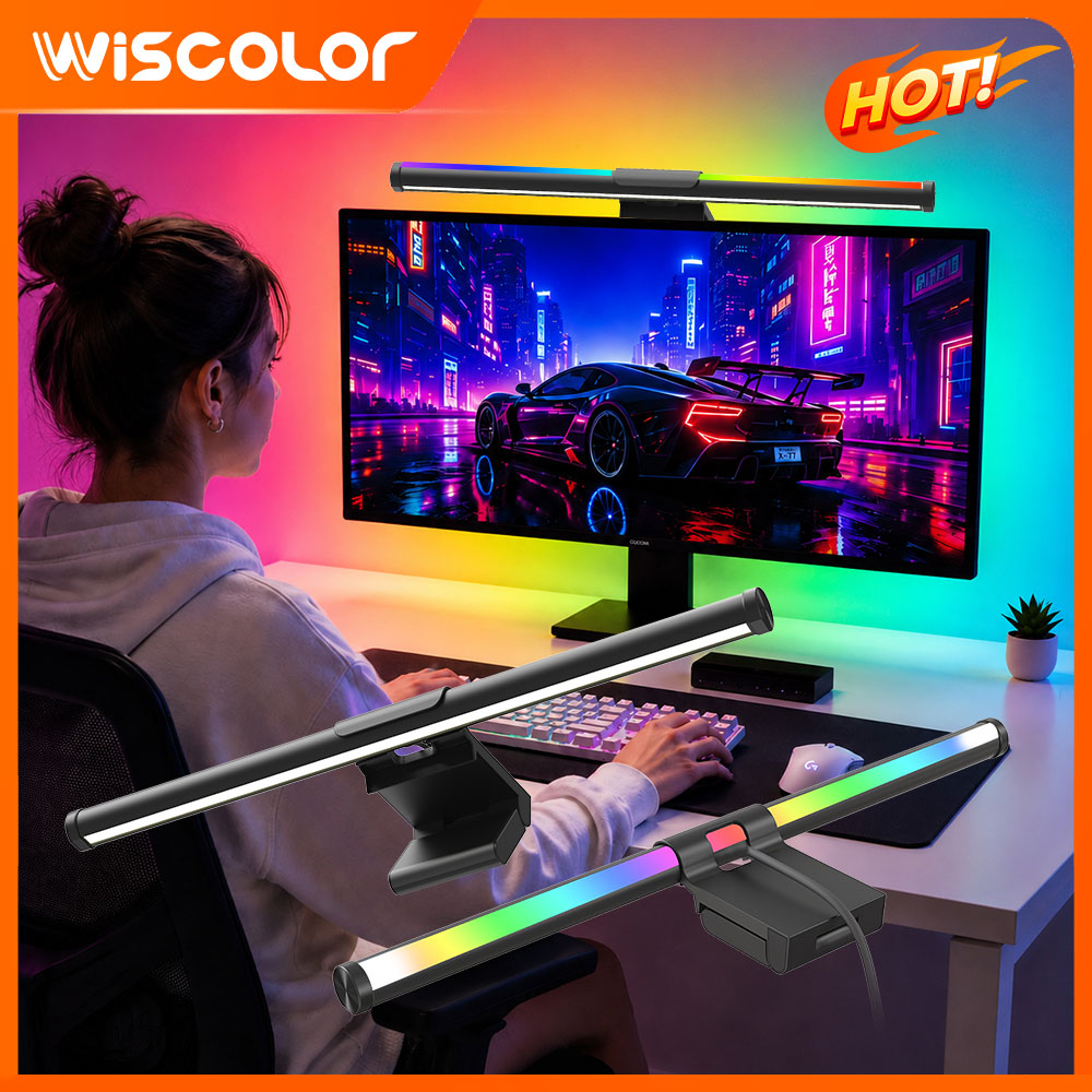 Gaming Setup Desk - Lampu Monitor Wifi Lightbar, Lampu Bar