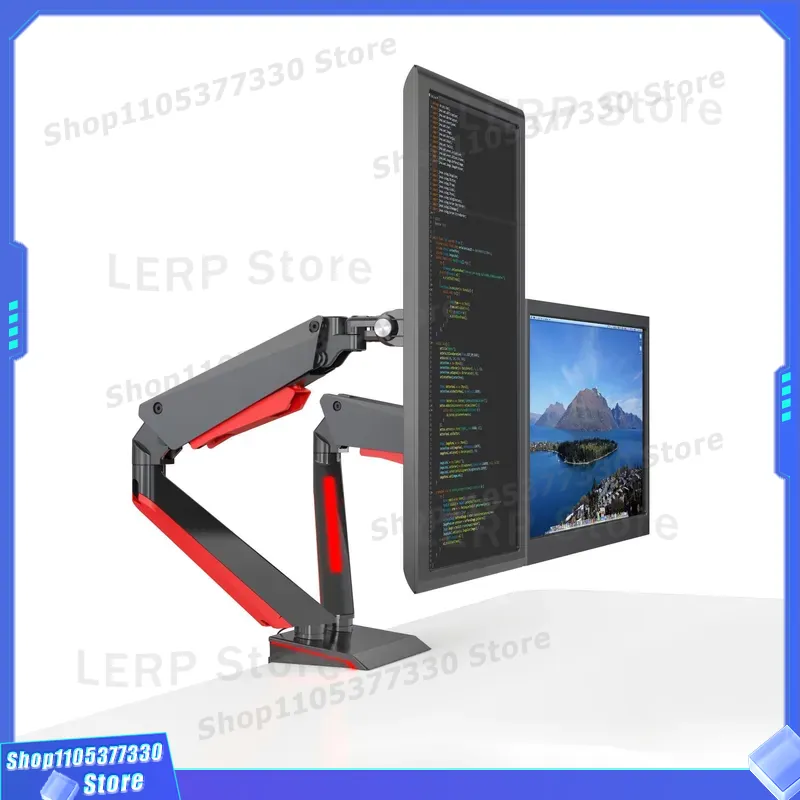 Penyangga Monitor Ganda Alumin - Desk Setup With Monitor Arm ulasan dan harga