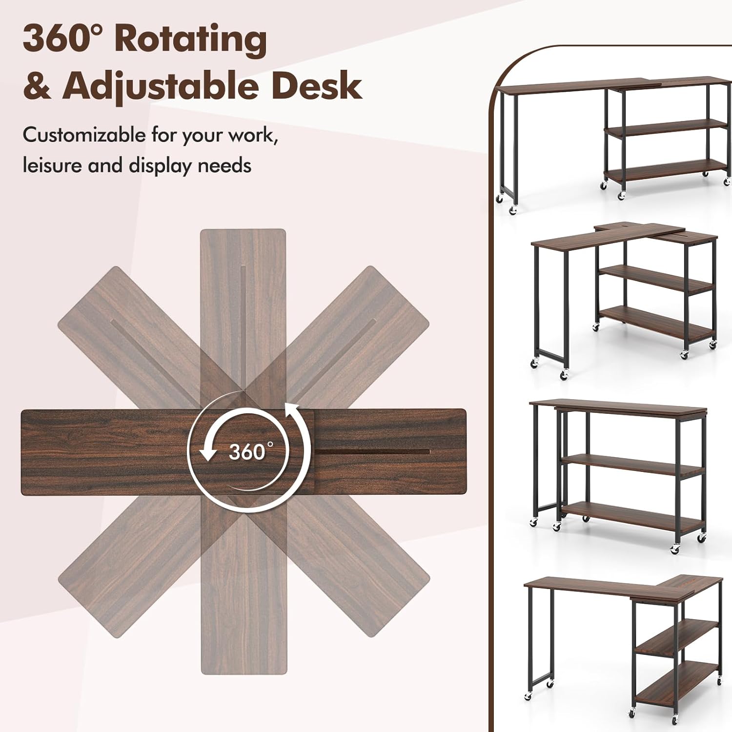 360 °   Meja Samping Putar den - Desk Setup Notebook ulasan dan harga