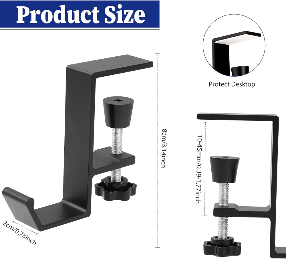Gantungan Kait Headphone Aloi  - Gaming Setup Desk ulasan dan harga