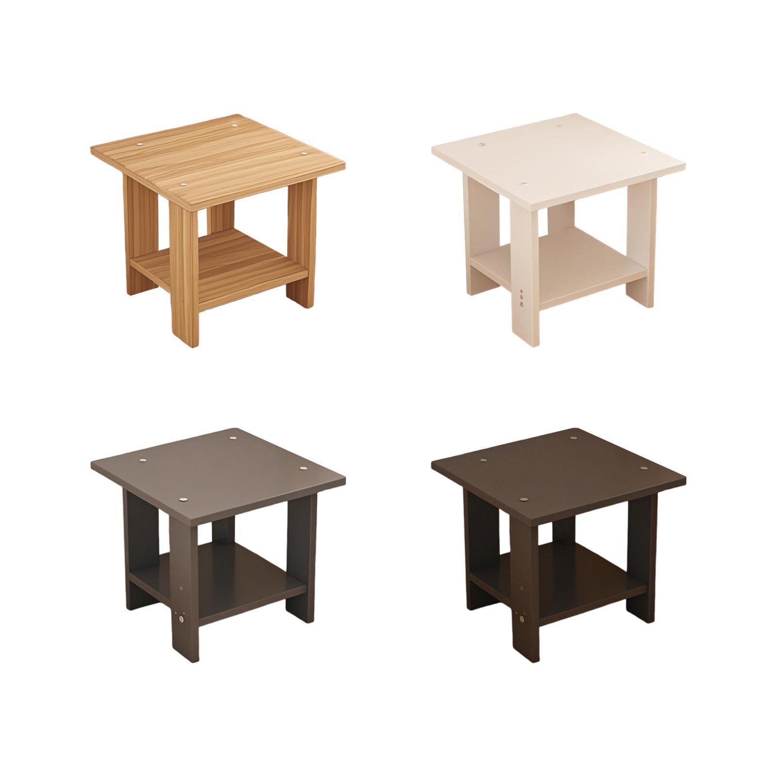 Meja Samping Kayu Dua Lapis Mu - Desk Setup Minimalist ulasan dan harga