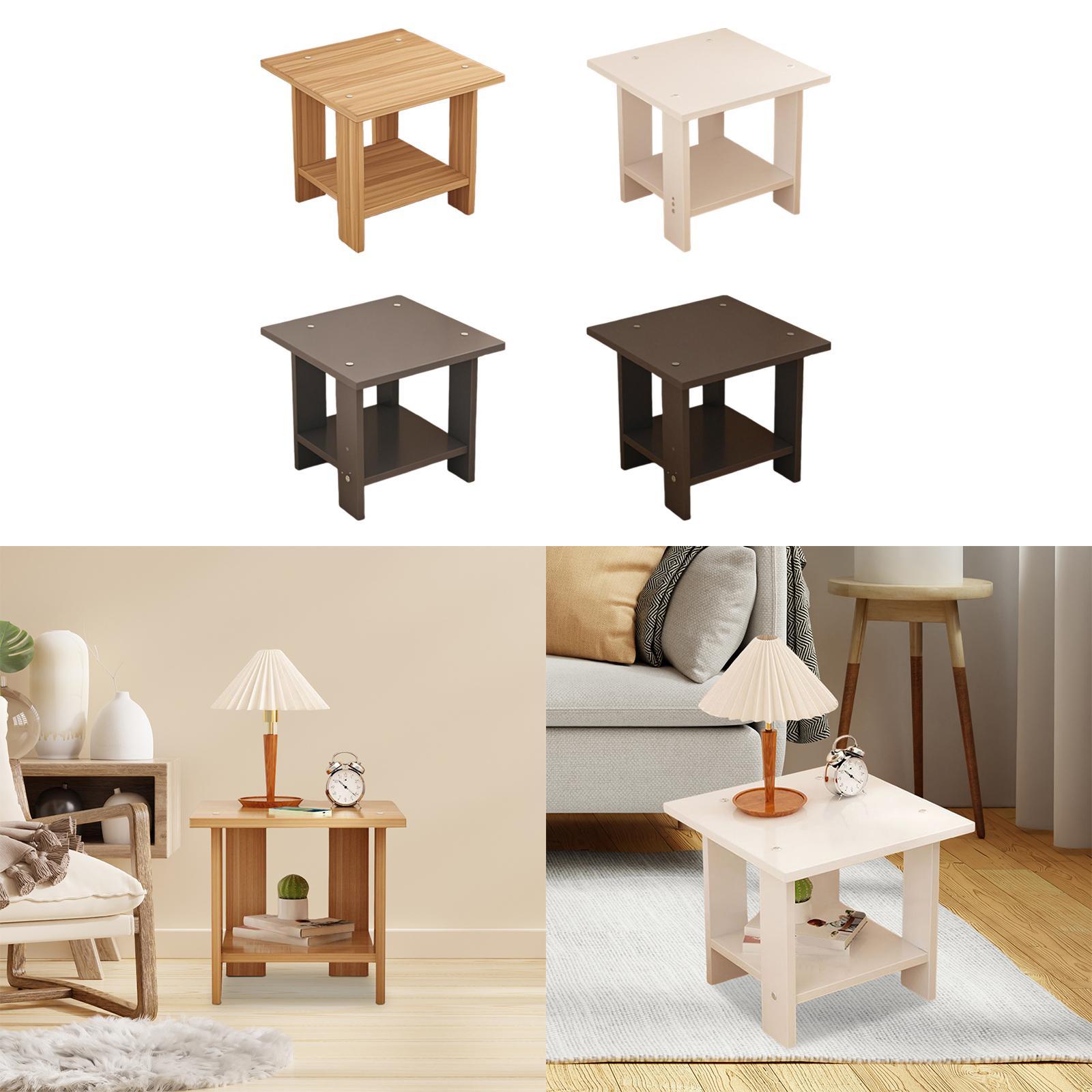 Meja Samping Kayu Dua Lapis Mu - Desk Setup Minimalist ulasan dan harga