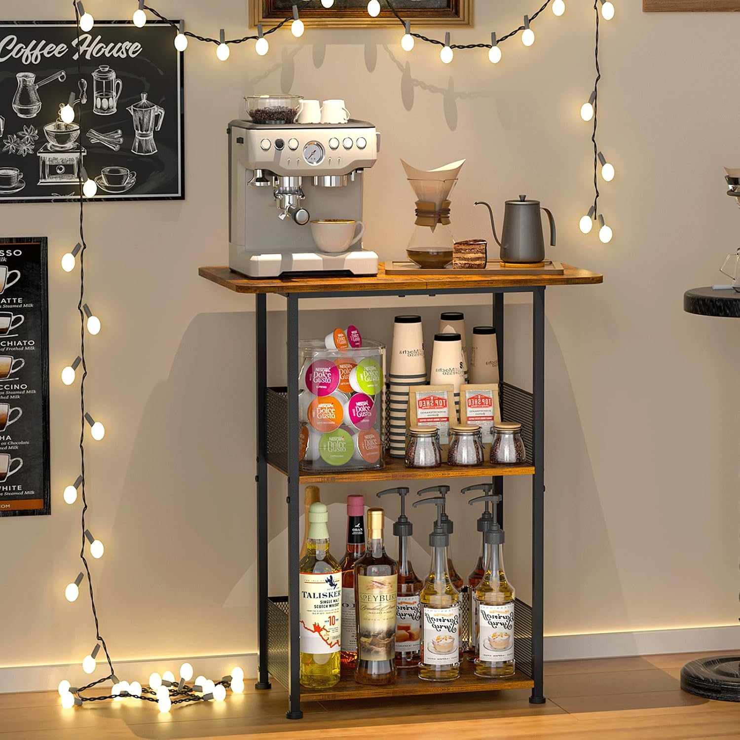 Rak Bar Kopi Mini Berdiri, Mej - Desk Setup Minimalist ulasan dan harga