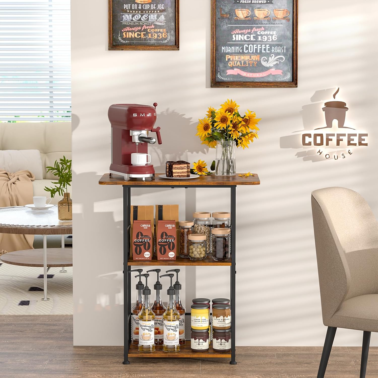 Rak Bar Kopi Mini Berdiri, Mej - Desk Setup Minimalist ulasan dan harga