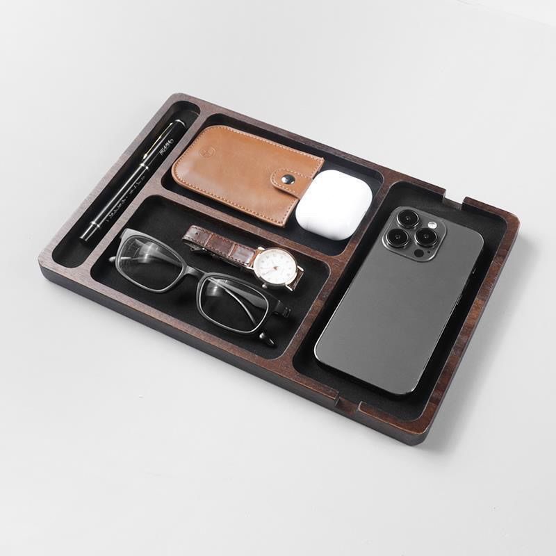 Nampan Penyimpanan Kayu Solid  - Desk Setup Minimalist ulasan dan harga