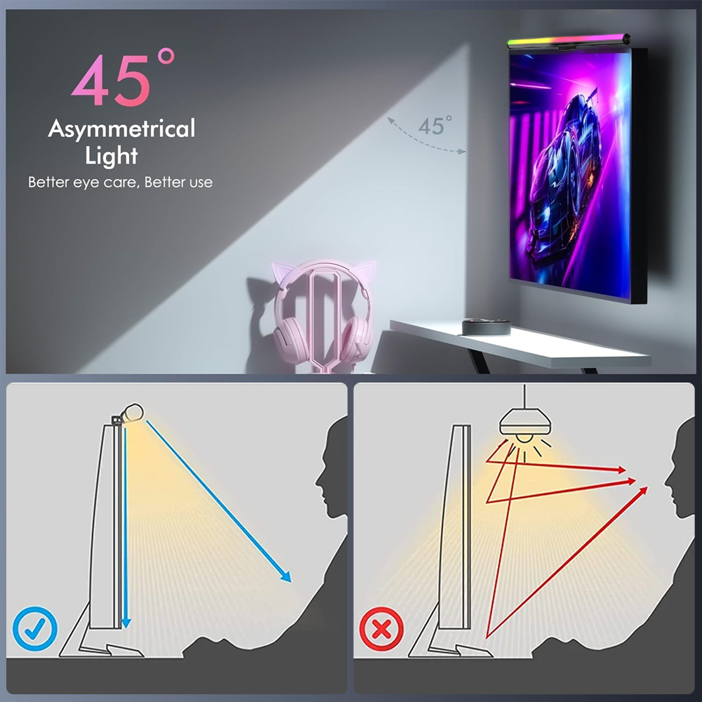 Lampu Monitor Wifi Lightbar, L - Gaming Setup Desk ulasan dan harga