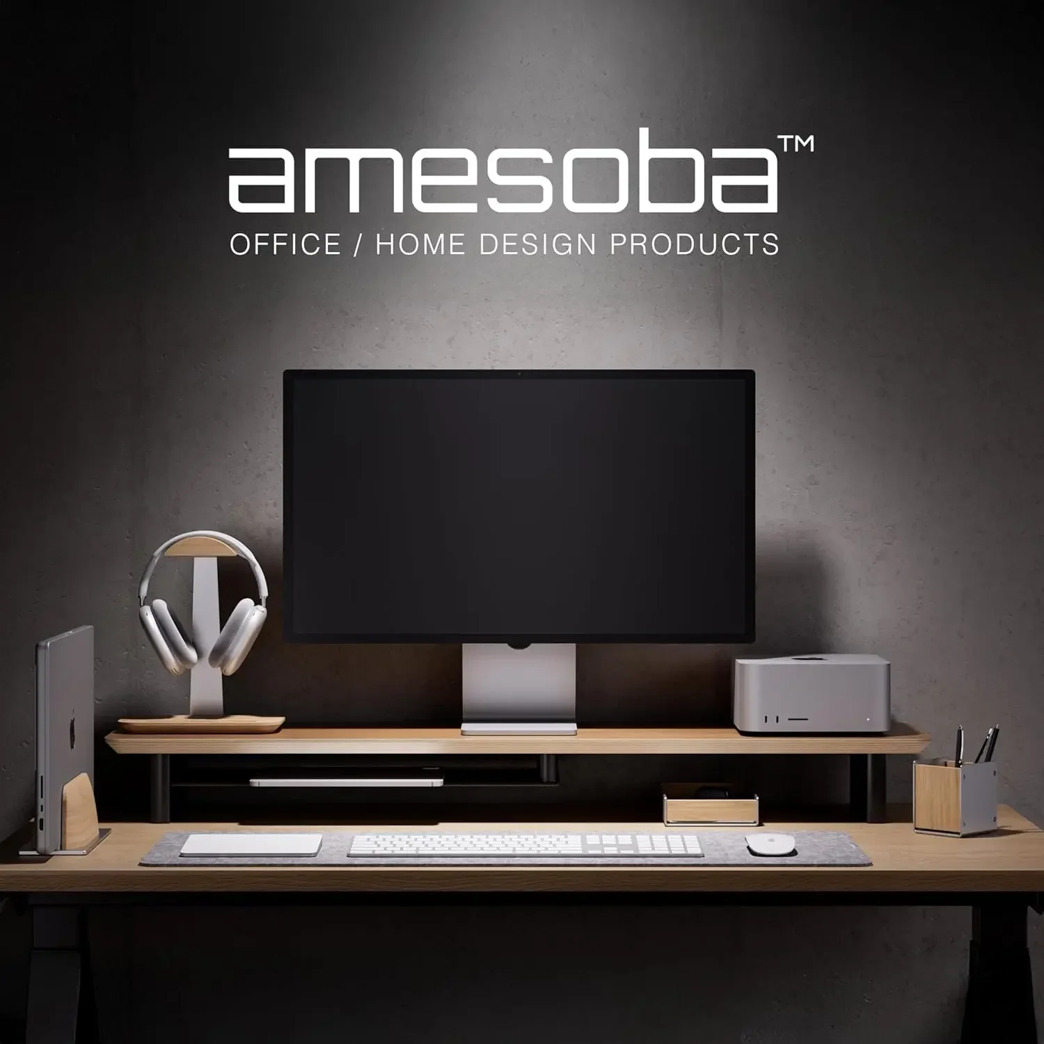 Meja Ergonomis Dua Tingkat Whi - Desk Setup Oak ulasan dan harga
