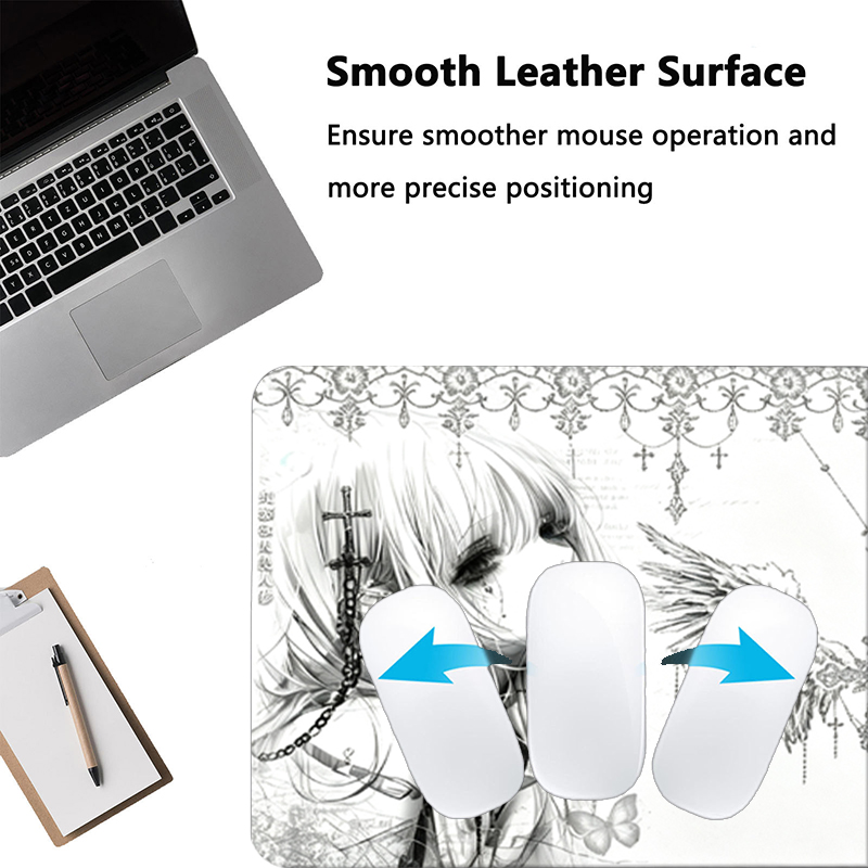 Alas Mouse Kulit Hitam Putih E - Desk Setup Cozy ulasan dan harga