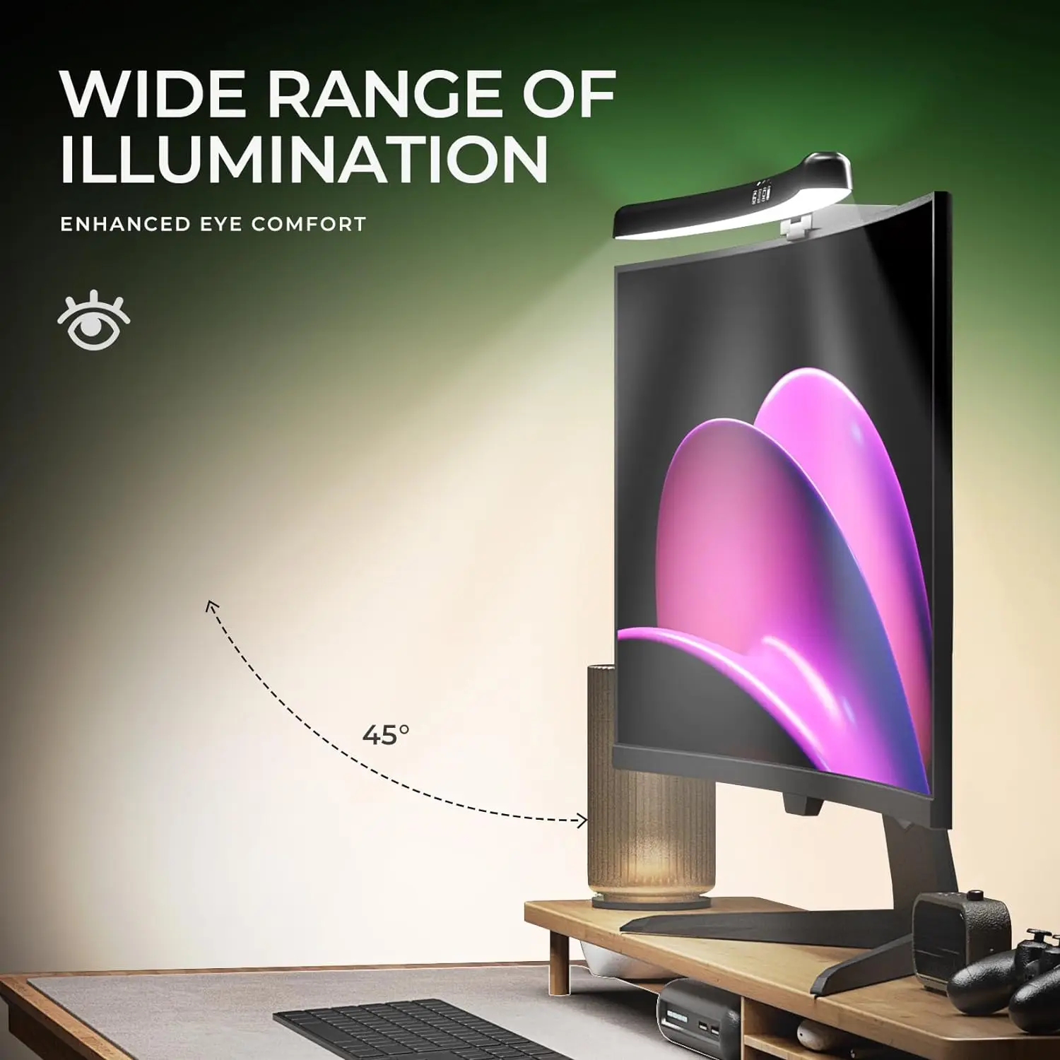Lampu Monitor Komputer RGB Rit - Gaming Setup Desk ulasan dan harga
